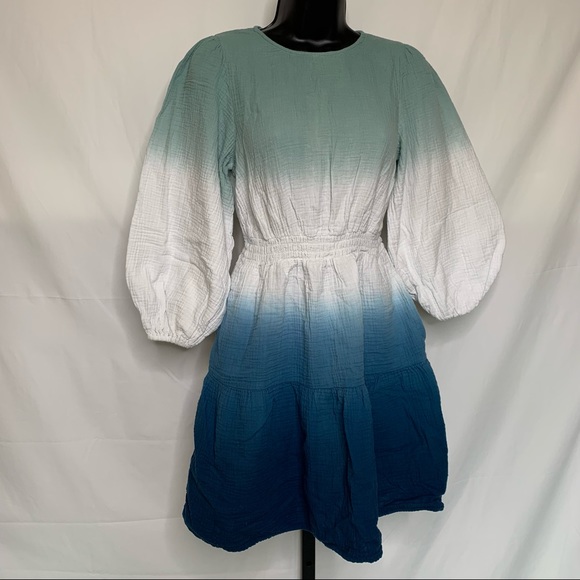 Universal Thread Ombré 100% Cotton Long Sleeve Dress - Picture 1 of 15